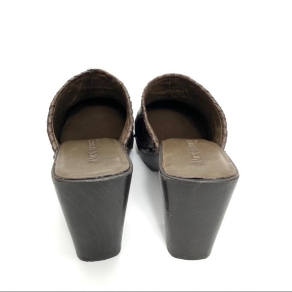 JACK Rogers Ali Clogs Wood Chunky Heel Platform Leather Mule Sandal in Brown - Picture 11 of 12